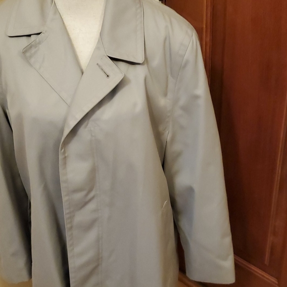 VINTAGE OAKTON TRECH COAT JACKET 40 SHORT CREAM - Picture 2 of 7